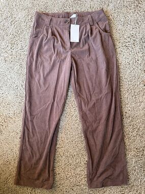 HALARA Dusty Mauve Corduroy Straight Pants